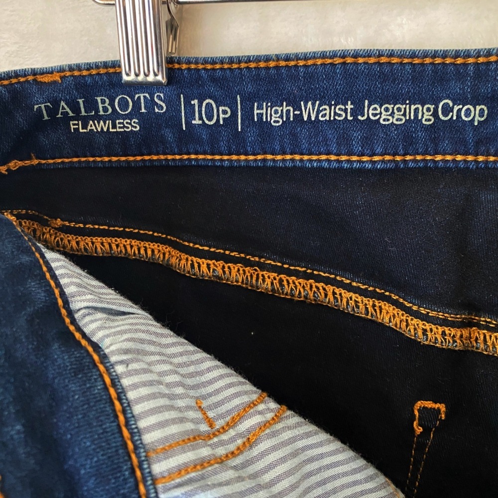 Talbots Women Petite High Waist Skinny Leg Jeggings Crop Jeans Dark Wash Sz 10P - Picture 7 of 10